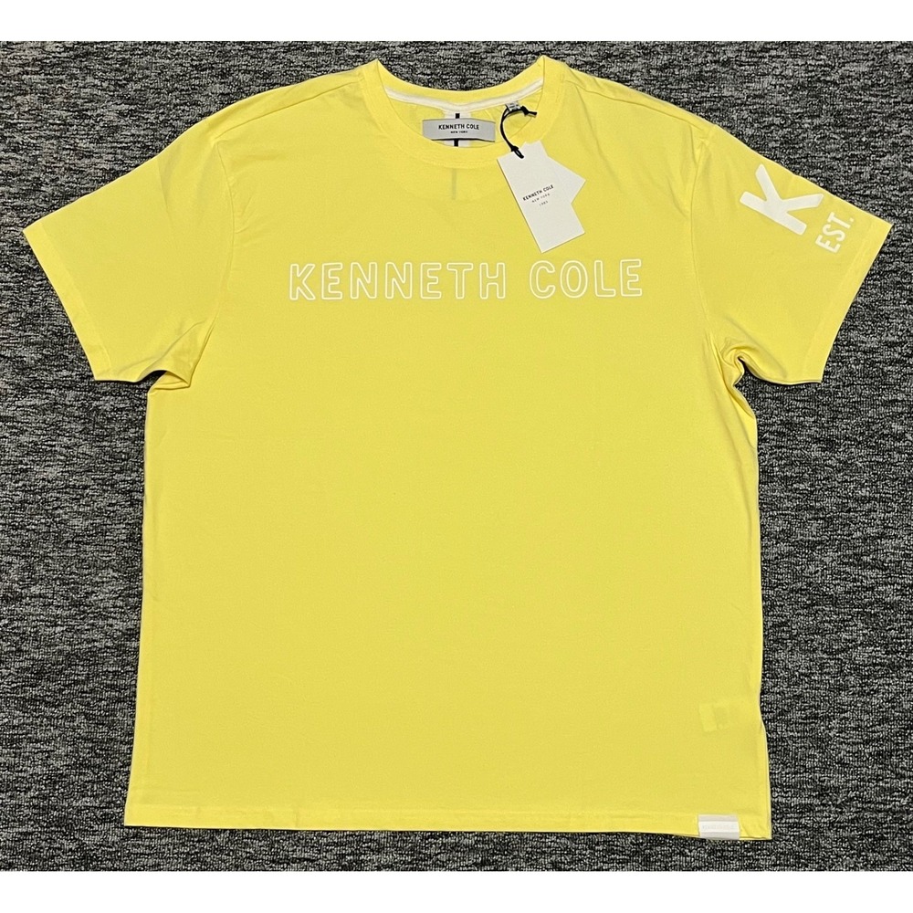 Kenneth Cole New York Mens XL Mellow Yellow Logo Graphic T-Shirt KT9J35MWYA NEW